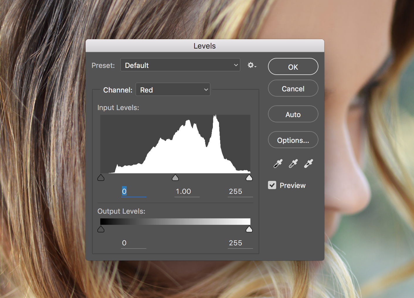 photoshop levels example